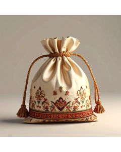Embroidered Silk Potli Bag